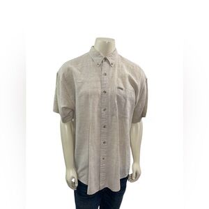 Champs Ralph Lauren Men’s Size L Short Sleeve Button Up Shirt Linen Cotton